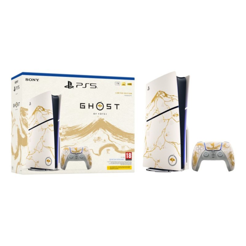 PS5 CONSOLE 1TB GHOST OF YOTEI GOLD LIMITED EDITION WHITE SLIM